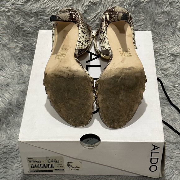 ALDO “Snakeskin” Leinan ankle strap Heels, Size 8, with back zipper - Picture 7 of 7